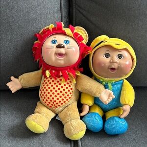 Yellow and Blue Plush Kids Character Pair - Soft Stuffed Playmates